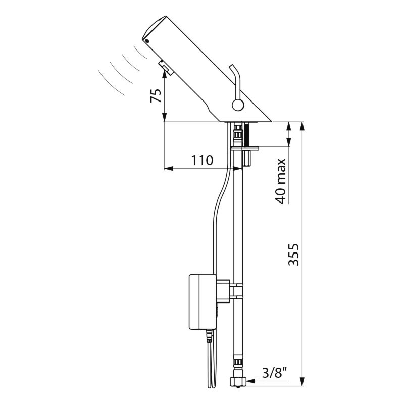 490101LH Сенсорный смеситель TEMPOMATIC MIX 4 DELABIE  - Вид №1