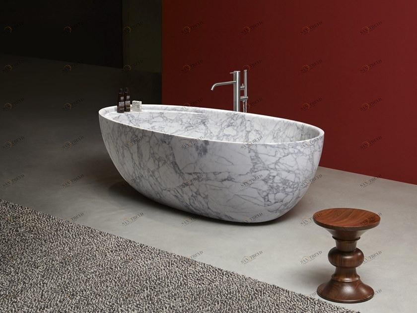 Antonio Lupi Design Отдельностоящая овальная ванна из каррарского мрамора Antoniolupi sun-id-1390011