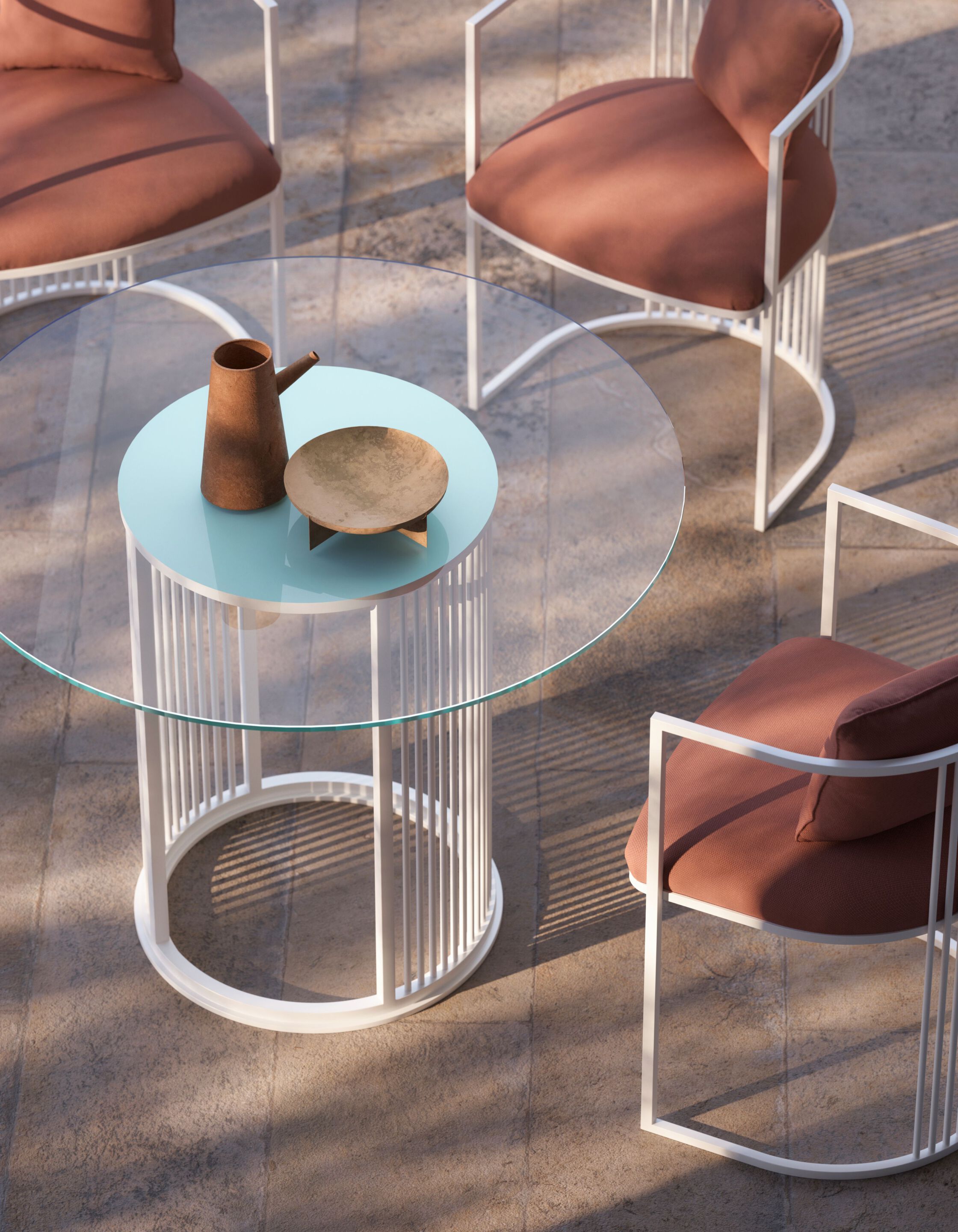 Стальной и стеклянный садовый стол Galbiati Outdoor Alpemare Collection ARCH-00083903 - Вид №2