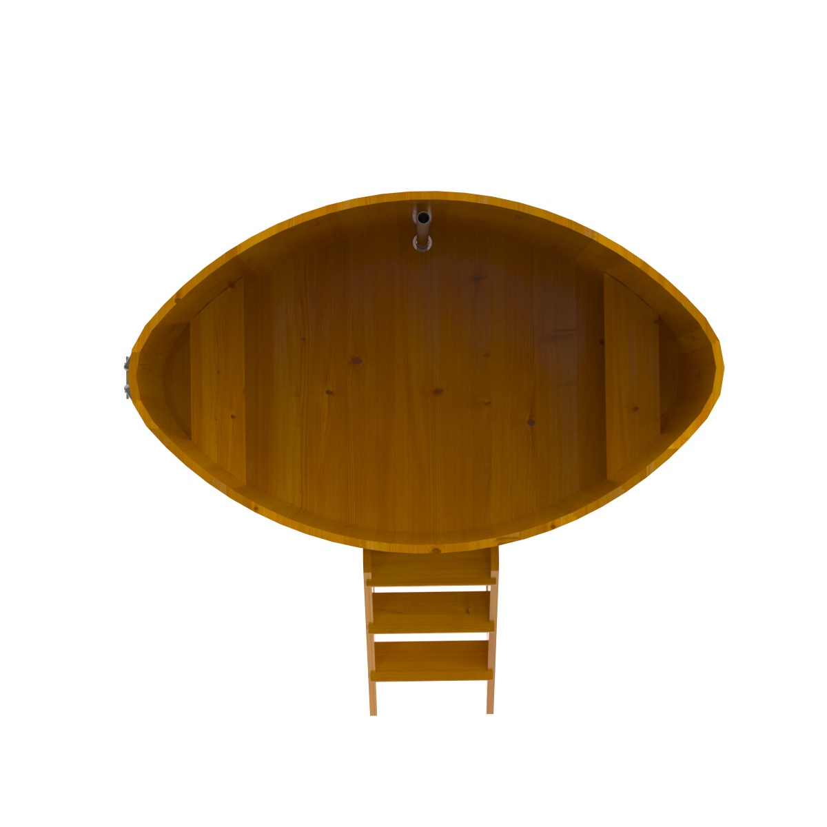 2298 Купель овальная из лиственницы Рустик 1,15х1,83х1,2 натуральная Alyarus  - Вид №5