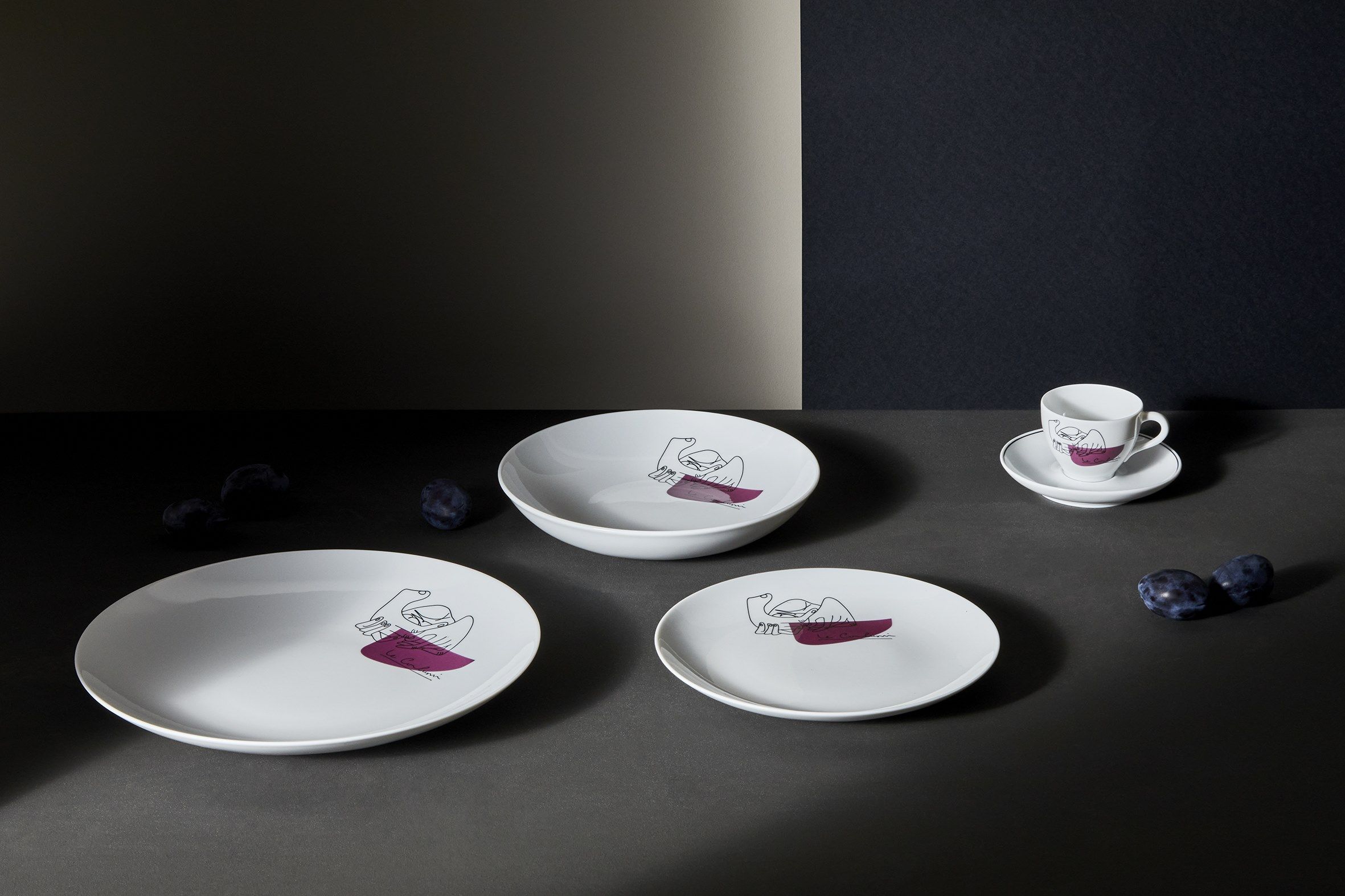 Набор фарфоровых кофейных чашек с блюдцем CASSINA Gnr Service Prunier ARCH-00009042 - Вид №2