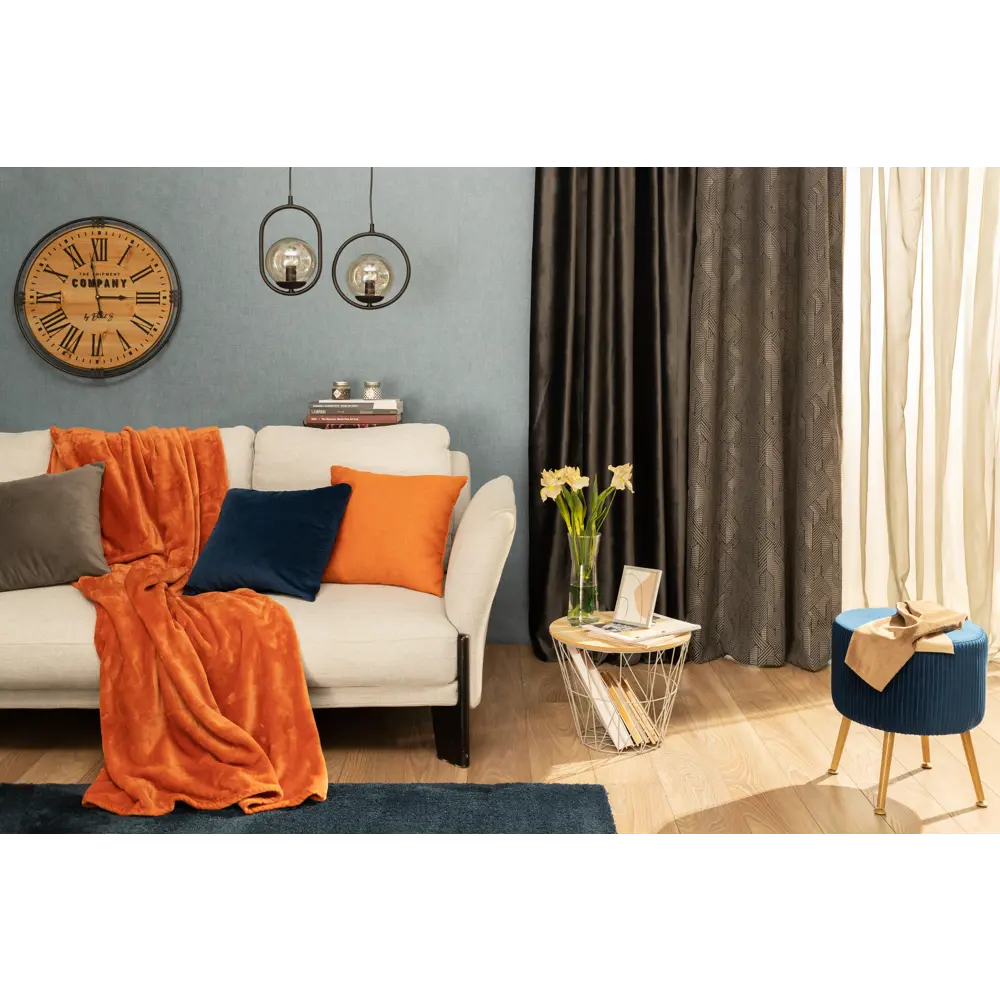 Табурет круглый мягкий Atmosphera 166595C ø35 h42 см, цвет синий 89071315 STLM-2185523  - Вид №2