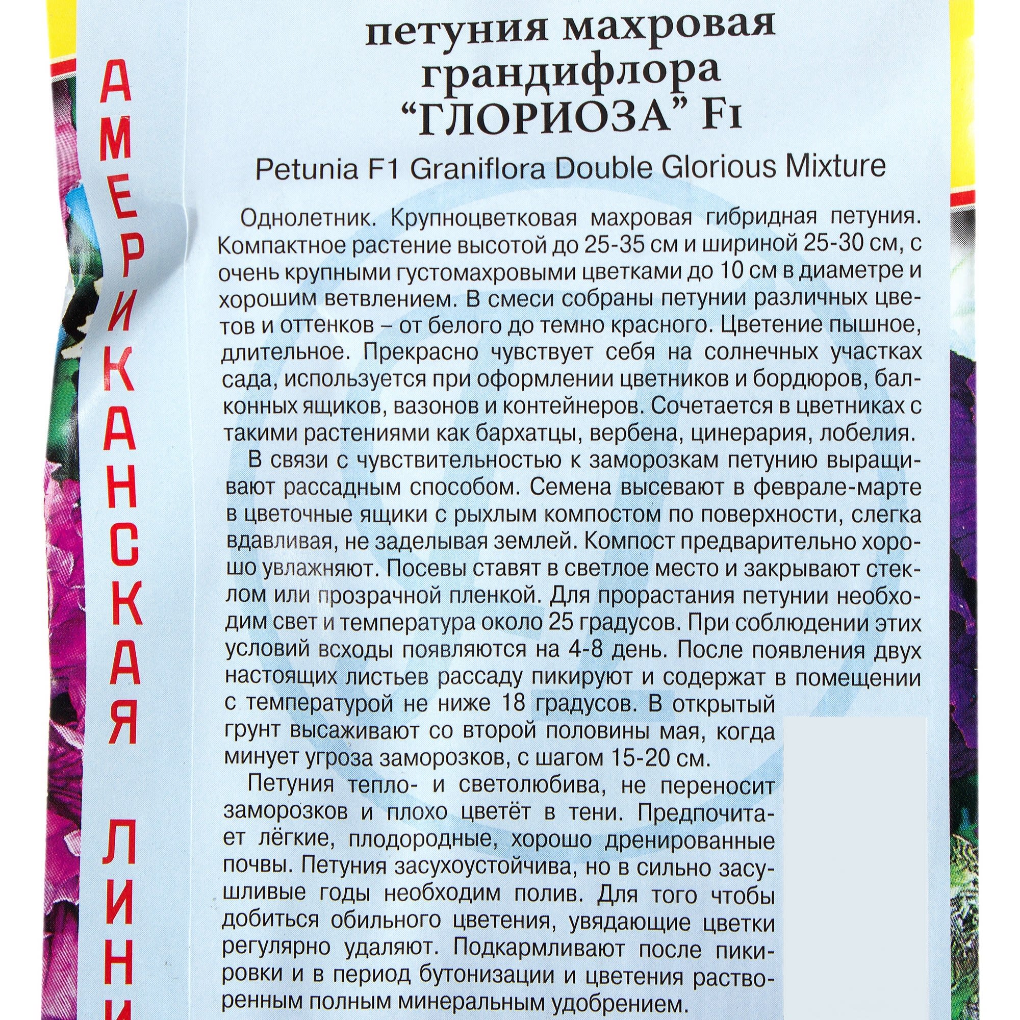 13895552 Петуния махровая «Глориоза F1» смесь окрасок Santreyd  - Вид №1