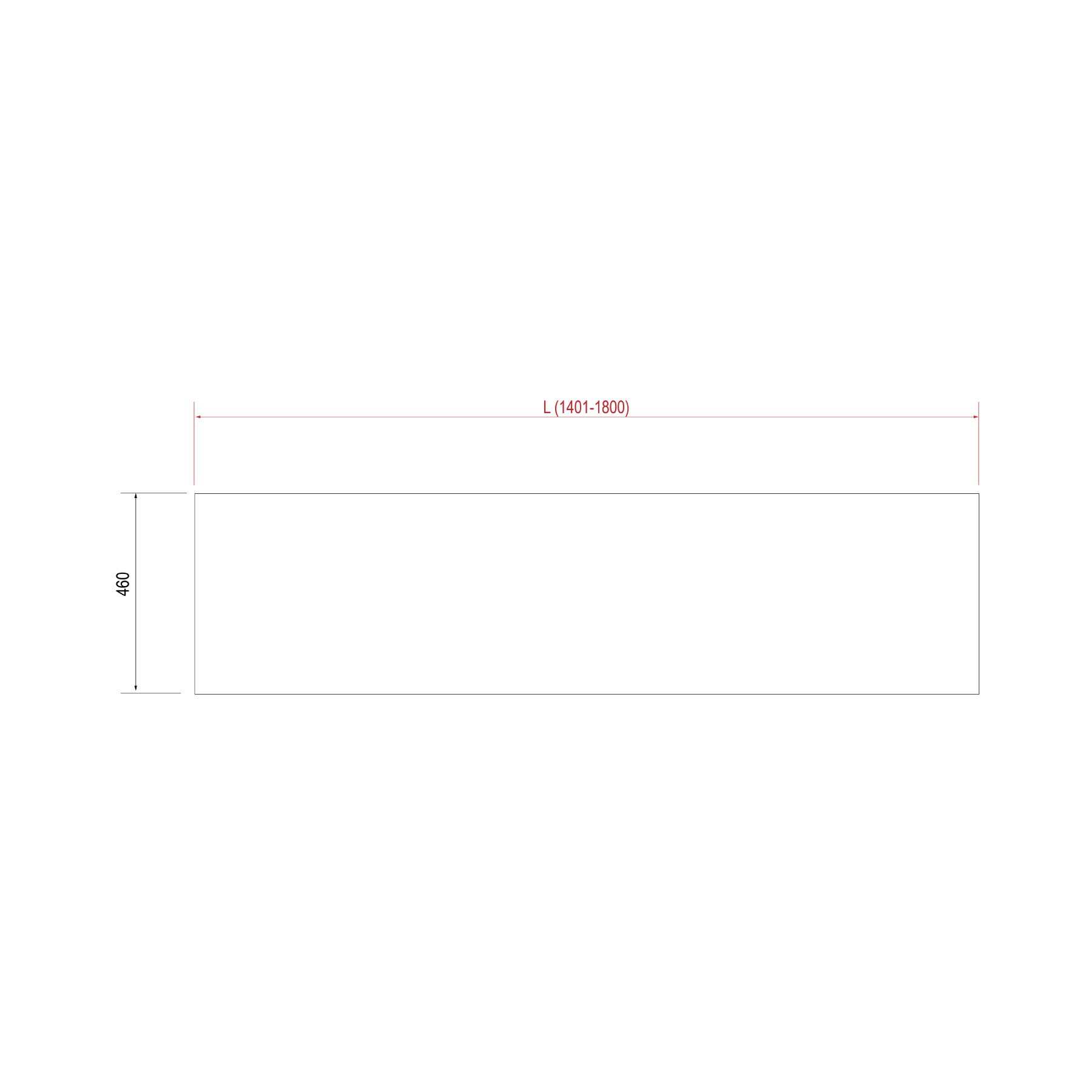 22985 SALGAR Столешница от 1401 до 1800 GLOSS GREY 16 мм Глянцевый серый  - Вид №1