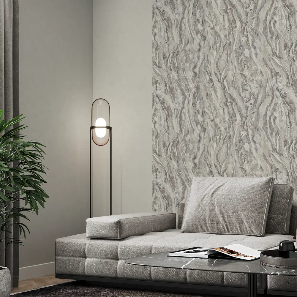 Обои флизелиновые Palitra Home светло-серые 1.06 м HC71531-41 Onyx STLM-2065547 - Вид №2