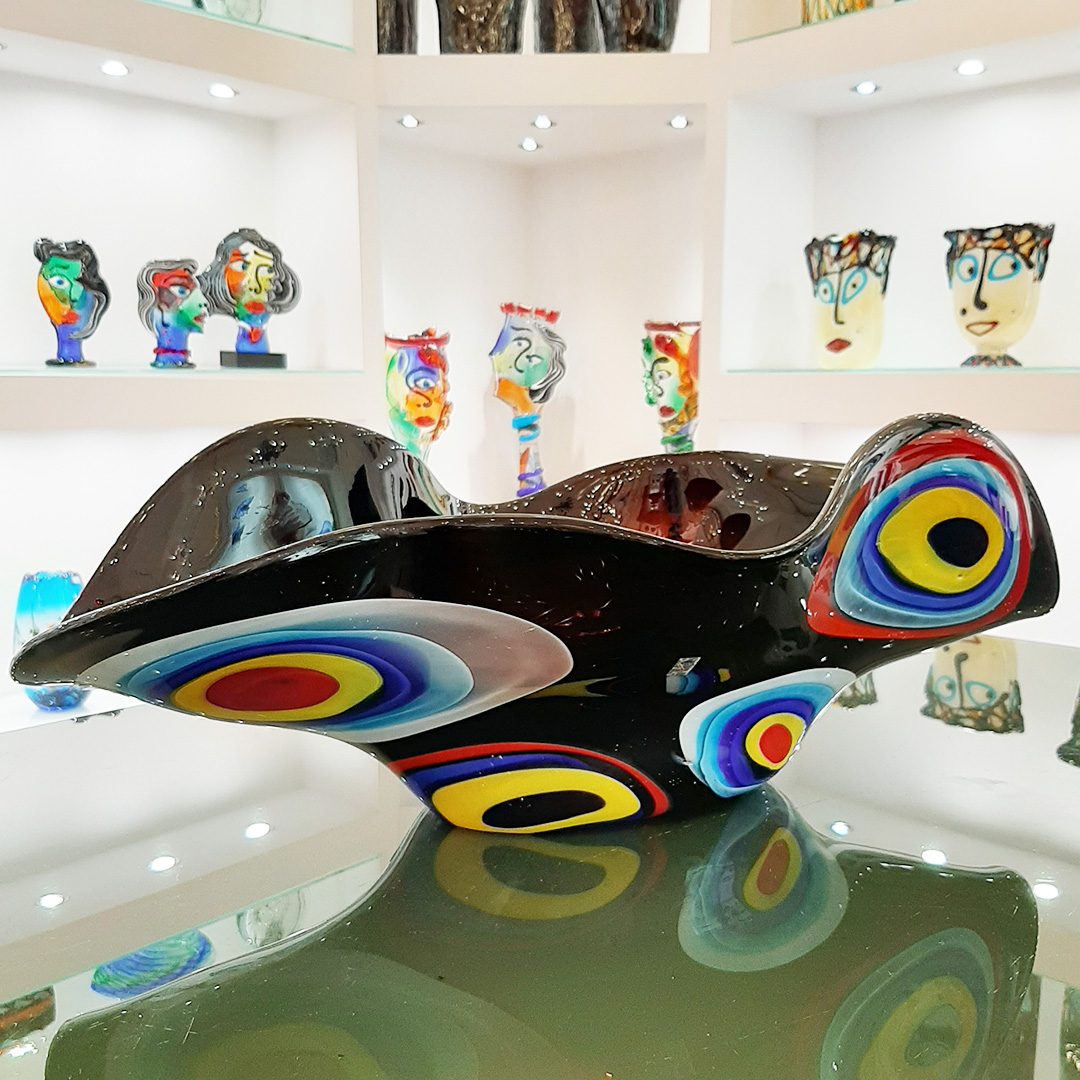 4549 ORIGINALMURANOGLASS Ваза Яркий акцент - Дутое стекло - муранское стекло OMG 66 см  - Вид №1
