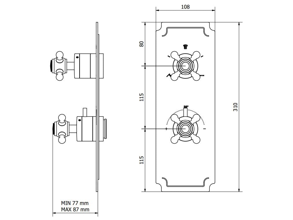 Термостатический смеситель для душа с переключателем IB Aqua ARCH-00105856 - Вид №2