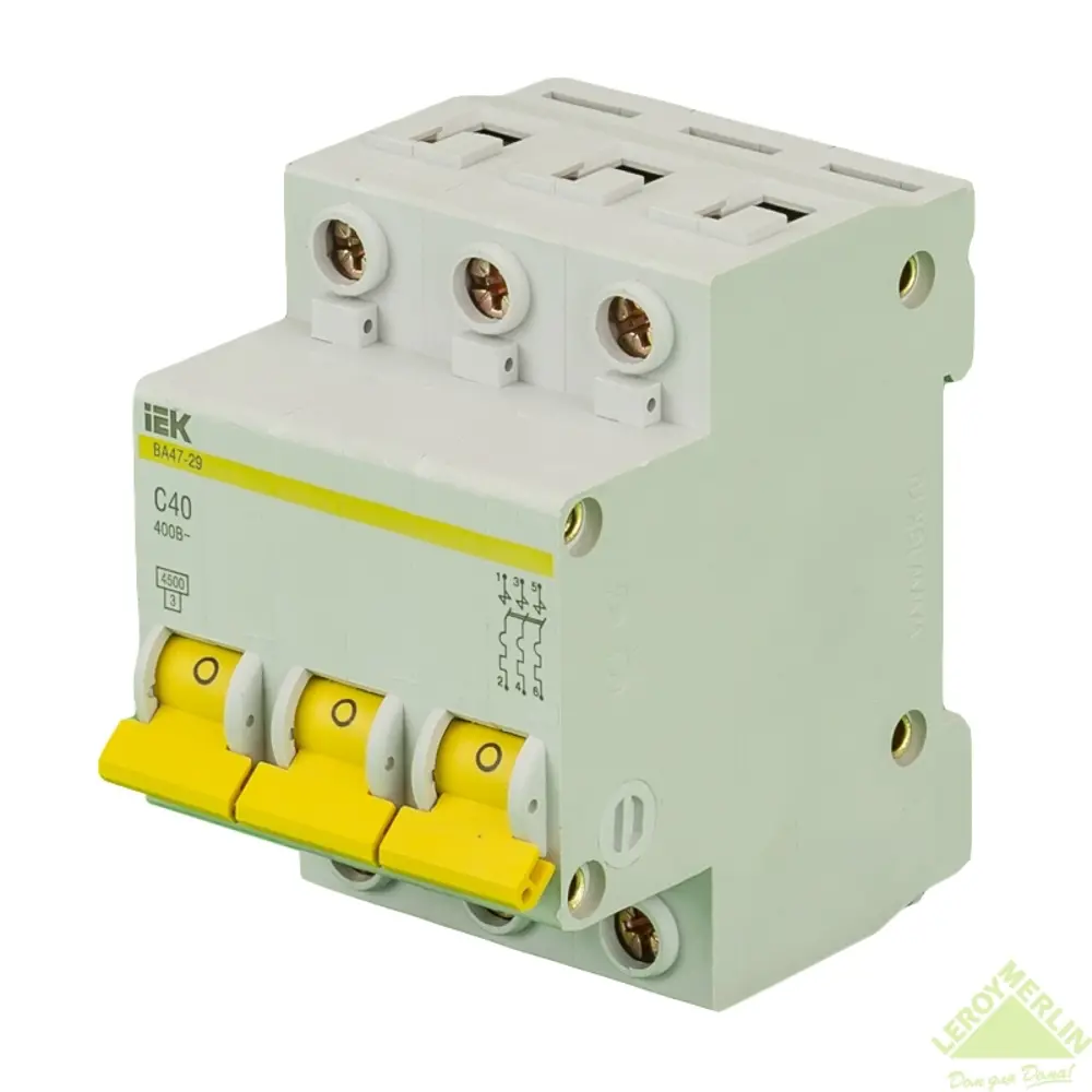 Автоматический выключатель IEK ВА47-29 3P 40A для защиты электродвигателей 11875371 STLM-1116346