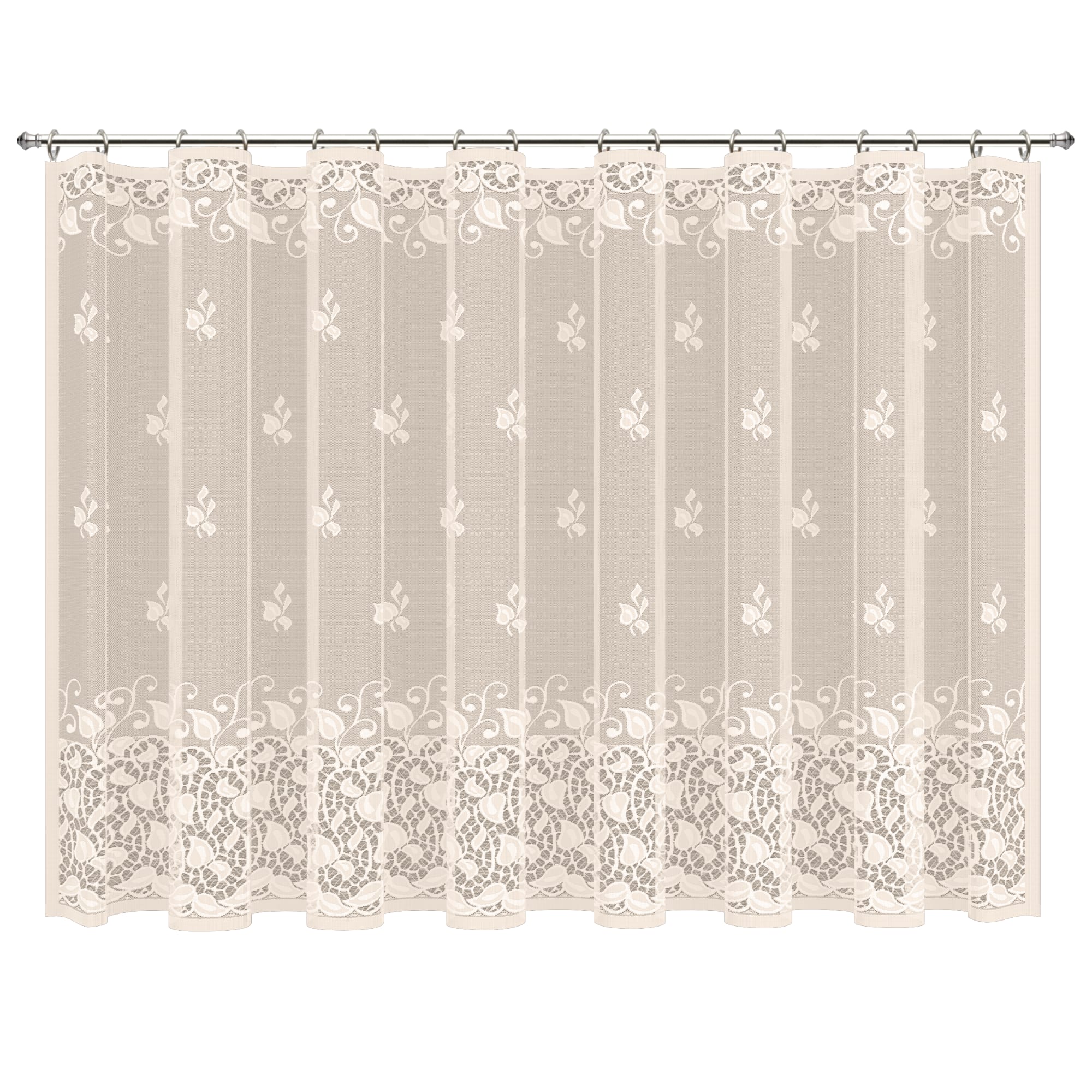 85276013 Тюль для кухни "Ростки" 200x165 см цвет экрю Santreyd 