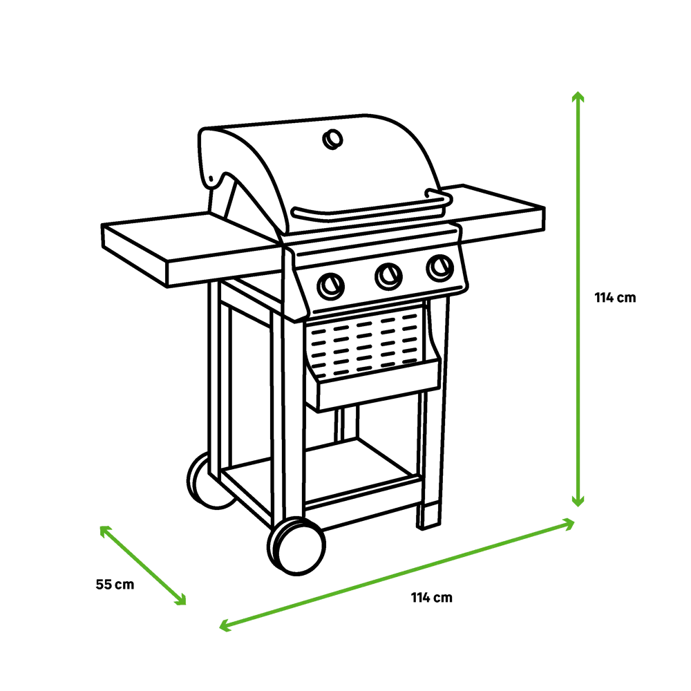 Гриль газовый Naterial Alton 3 конфорки STLM-2120336 - Вид №20