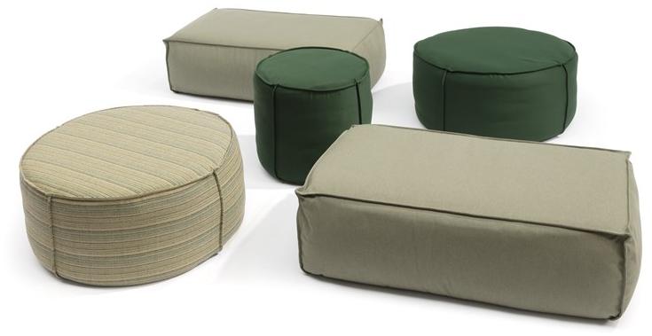 MANUTTI Круглый садовый пуф из ткани Touch Fs-thpf82/fs-thpf52 - Вид №6