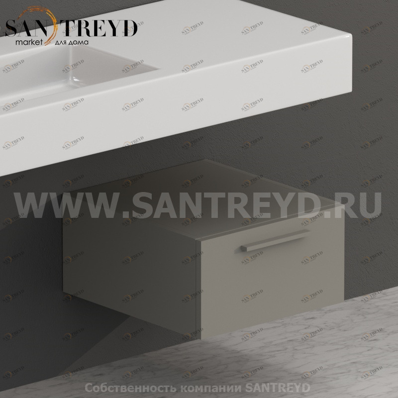 S04524CC2 Тумба с 1 ящиком 45 см серая Globo ARREDO WOOD Италия Ceramica Globo