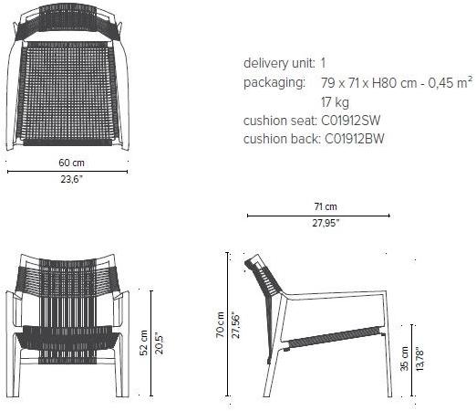 TRIBÙ Садовое кресло Canax® с подлокотниками Nodi 01912 - Вид №12