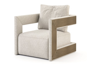 Бархатное кресло с подлокотниками