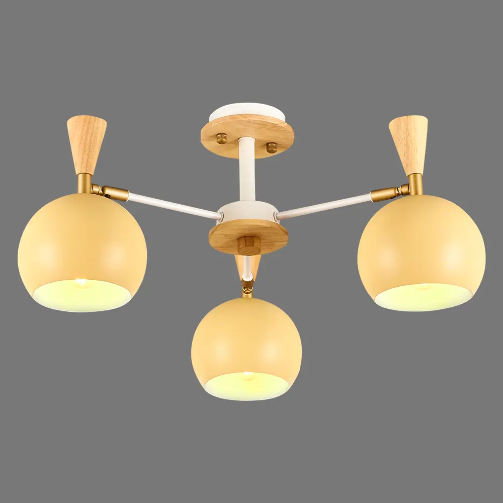 Люстра потолочная «Morila yellow», 3 лампы, 6 м², с диммером, цвет жёлтый LAMPLANDIA STLM-2145054 - Вид №2