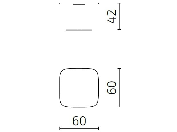 Квадратный ламинат низкий журнальный столик Intuit by Softrend Aide ARCH-00136156 - Вид №1