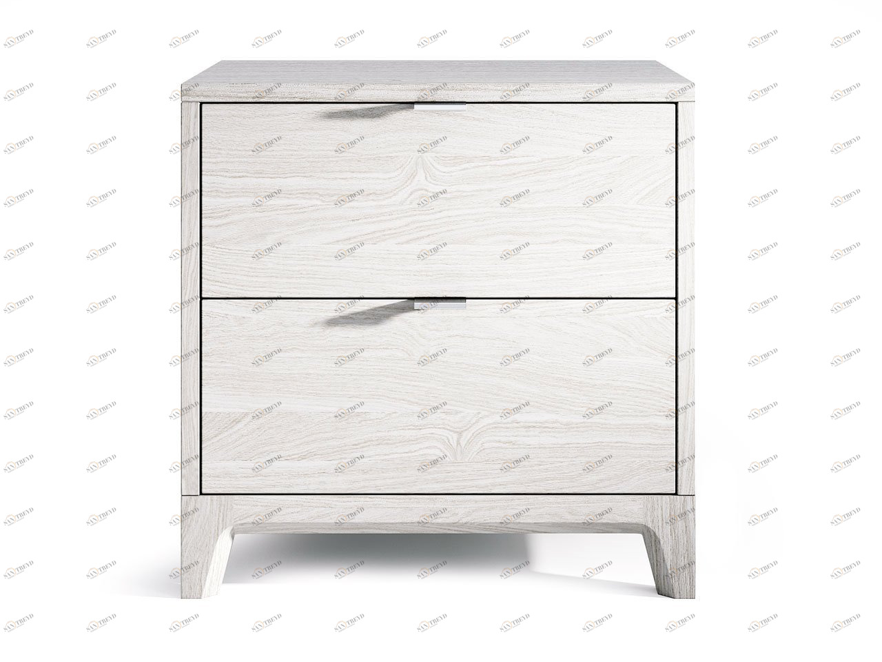 Прикроватная тумбочка дизайнерская с 2 ящиками беленый дуб Case THE IDEA  210301 Белый 