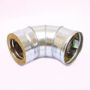 Сэндвич-колено 90" Ferrum Ф130х200 нержавеющая сталь (430/0,5мм)