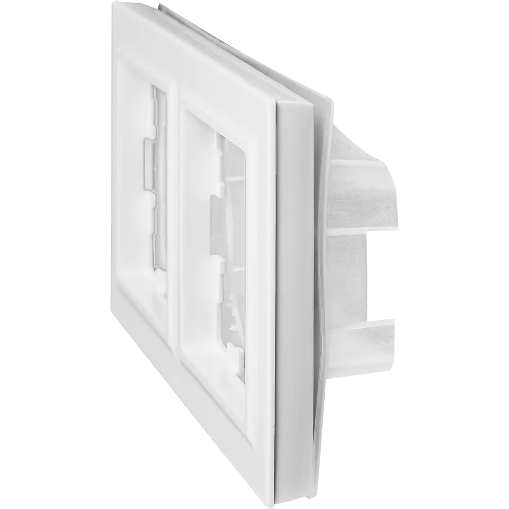 Рамка IEK Brite для розеток и выключателей - 2 модуля, белый глянец 87761295 STLM-1489641 - Вид №1