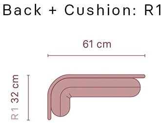 Momocca Модульная скамья со спинкой, обитая тканью Olga sun-id-1453689 - Вид №41