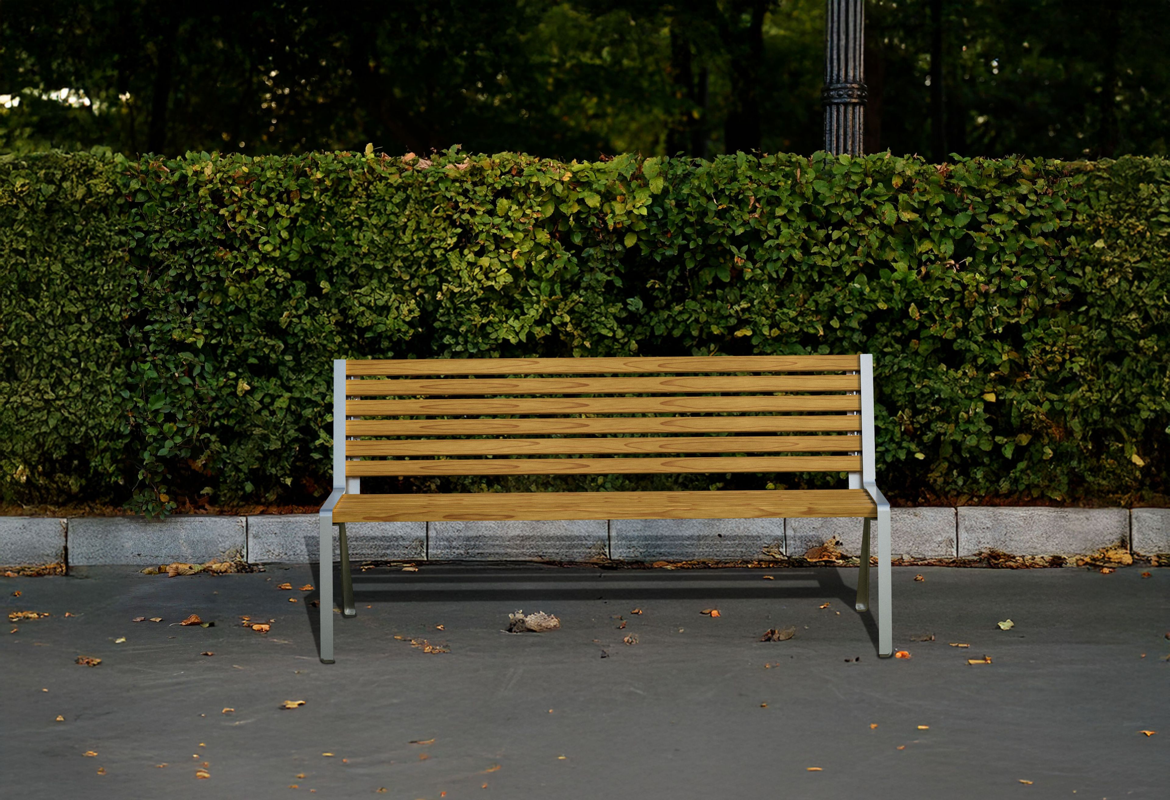 Деревянная скамья со спинкой Studio Città башня ARCH-00124190 - Вид №1