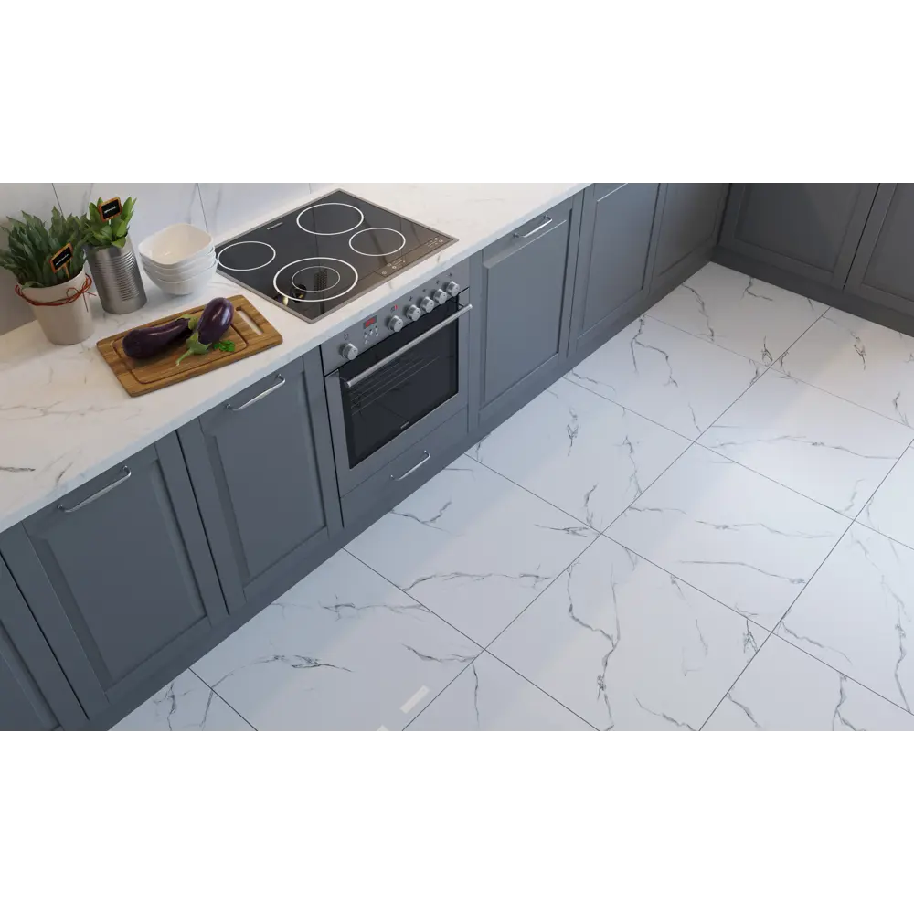 Керамогранит Grasaro Softmarble 60x60 см 1.44 м² лаппатированный цвет белый STLM-2210951 - Вид №5