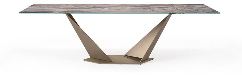 Reflex Раздвижной прямоугольный стеклянный стол с металлическим основанием sun-id-1430311 - Вид №1