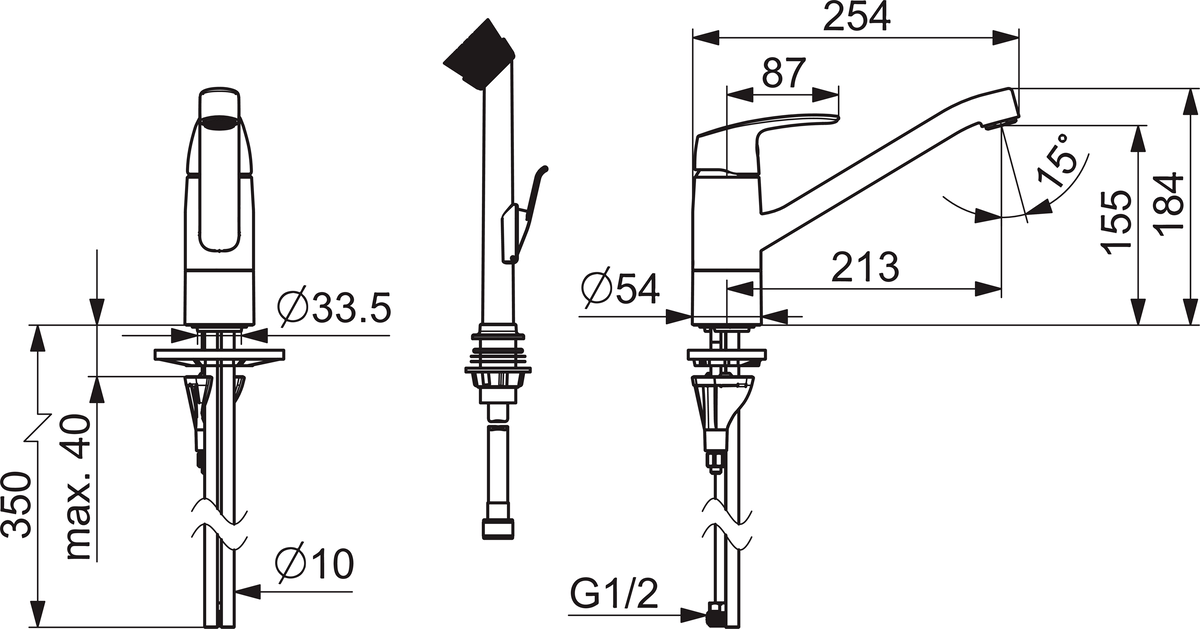 Oras 1022S Смеситель для кухни 1022S Safira Хром  - Вид №1