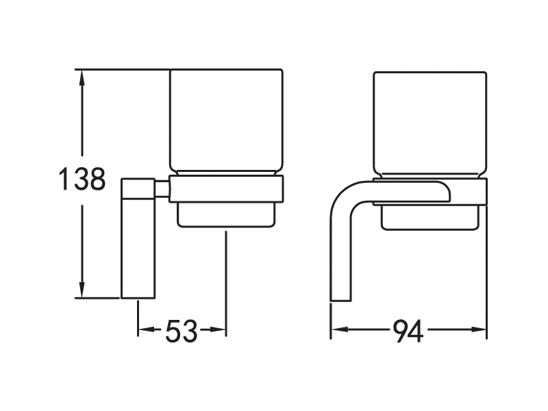 Держатель стакана настенный, одинарный ART&MAX ULTIMA AM-F-8930 - Вид №1