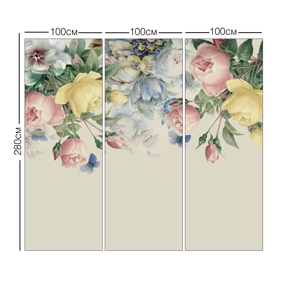Фотообои 3D Flizart «Цветочная акварель», флизелиновые, 300x280 см FBRUSH STLM-2077713 - Вид №4