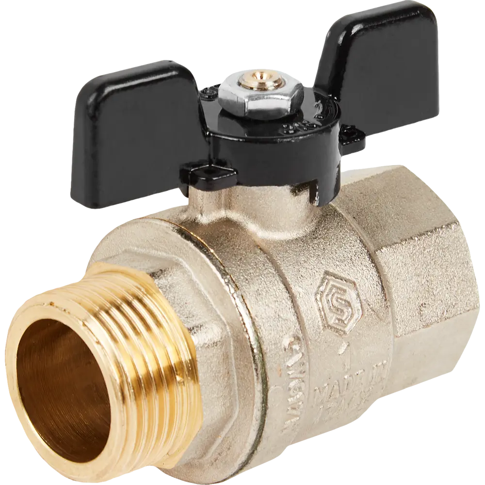 82275530 Кран шаровой Stout 1 наружная-внутренняя резьба бабочка STLM-0023790