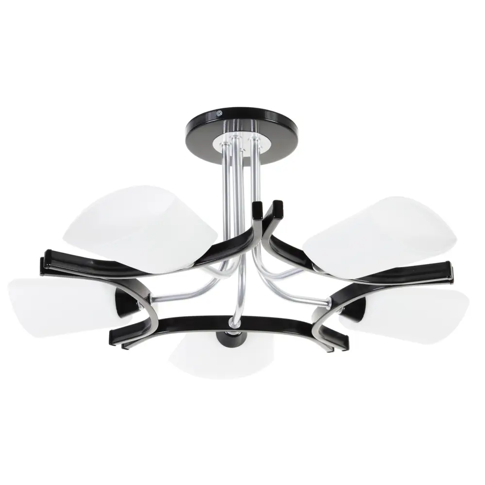 Люстра Аврора 5xE14х60 Вт, металл/стекло, цвет хром/белый СВЕТУС STLM-2078770