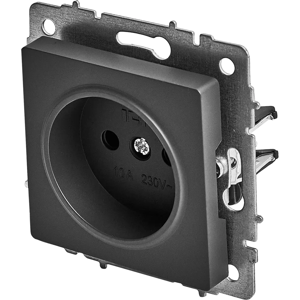 Розетка IEK Brite графит с заземлением для скрытого монтажа 87761582 STLM-1106579 - Вид №1