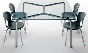 REXITE Квадратный стол из стали и хрусталя