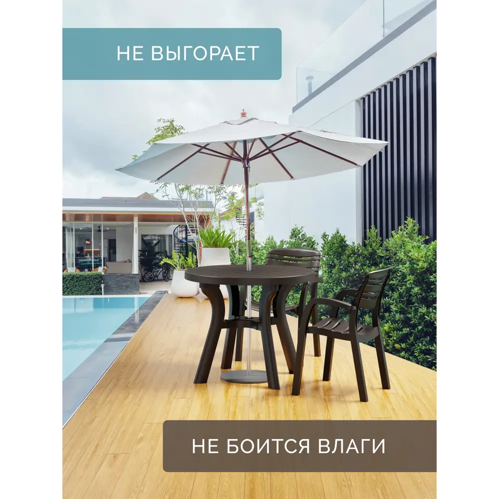 Стол садовый Атлант 90x90x77 см пластик мокко 89400283 STLM-2163995 Santreyd - Вид №8