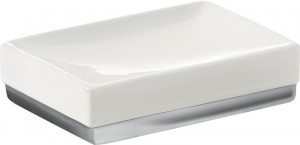 LY11(02) Gedy G-Lucy, настольная керамическая мыльница, цвет хром - белая керамика