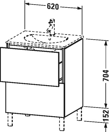 LC660501111 Тумбочка напольная L-Cube #LC6605 620 x 514 мм Кашемировый дуб Duravit - Вид №1