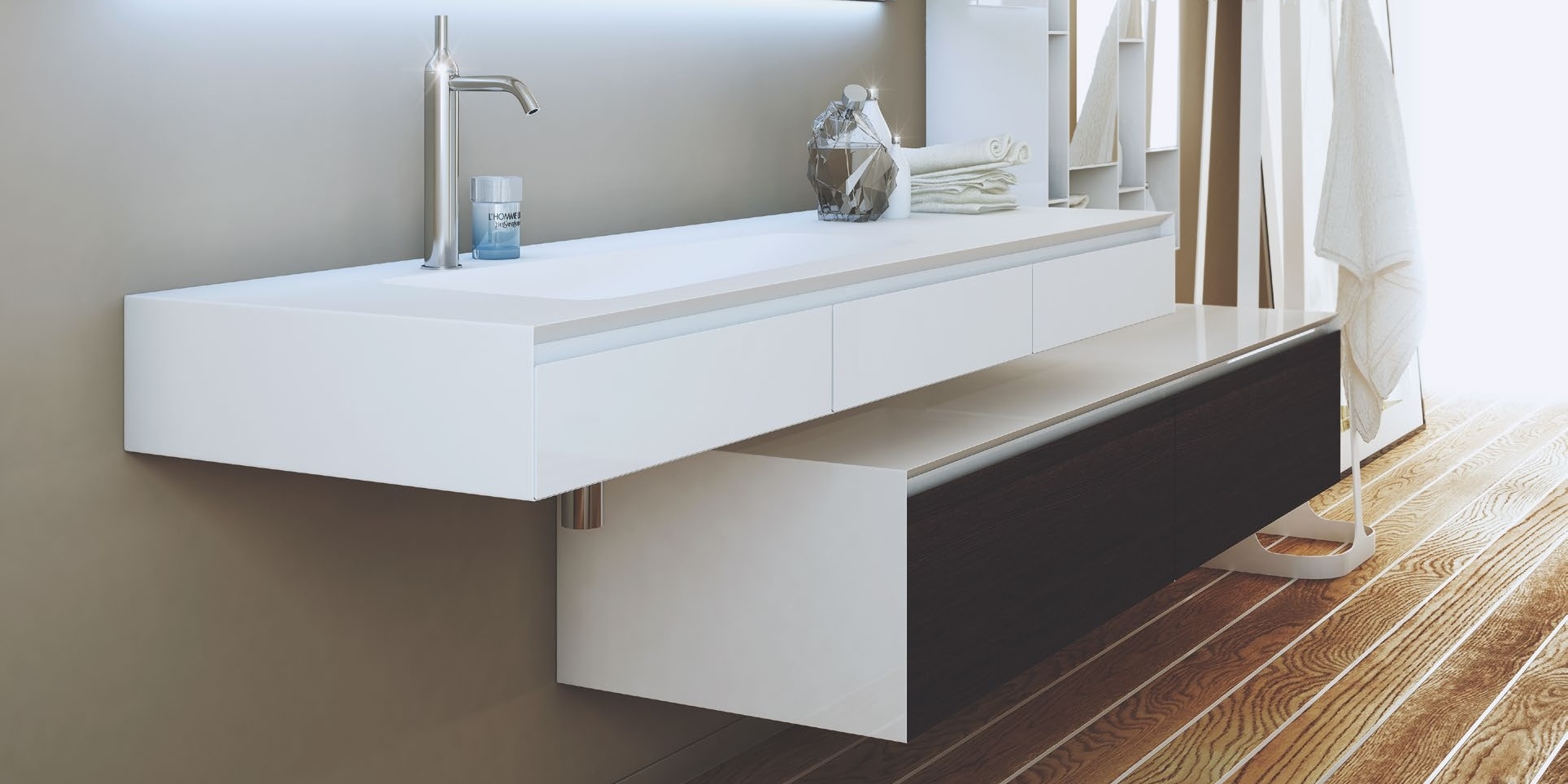 Moma Design Тумба подвесная с 3 ящиками 1800 Evoline Emotion3 250 белая матовая SEV1180LO - Вид №2