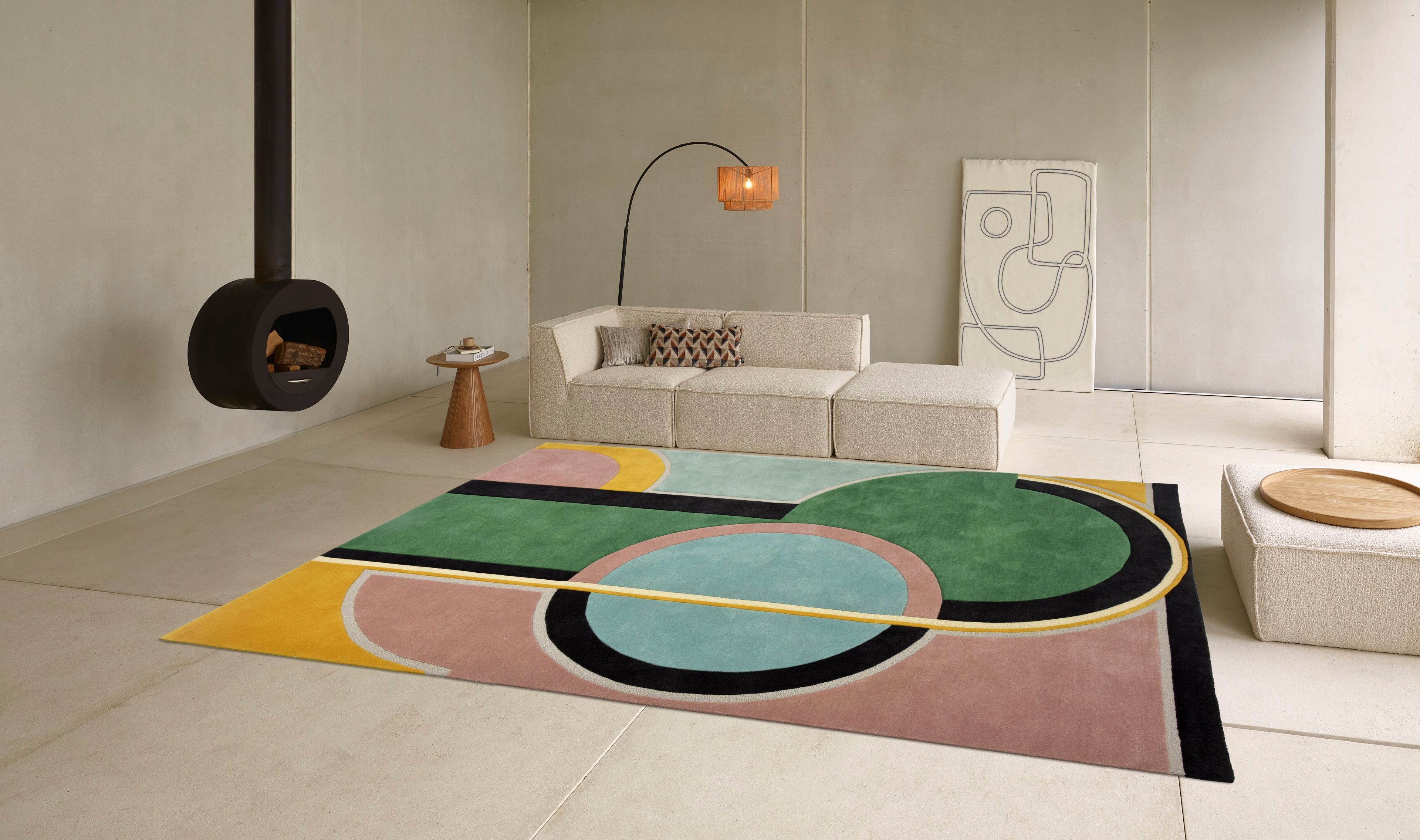 Прямоугольный ковер с длинным ворсом с геометрическим рисунком Ademi Exclusive ARCH-00093305 - Вид №1