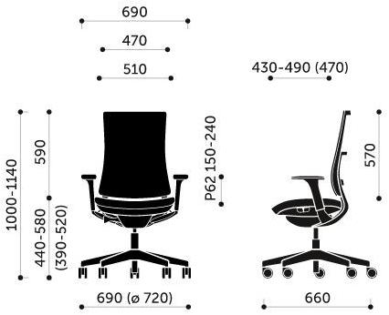 profim Офисное кресло с 5 спицами на колесиках Violle sun-id-1377192 - Вид №5