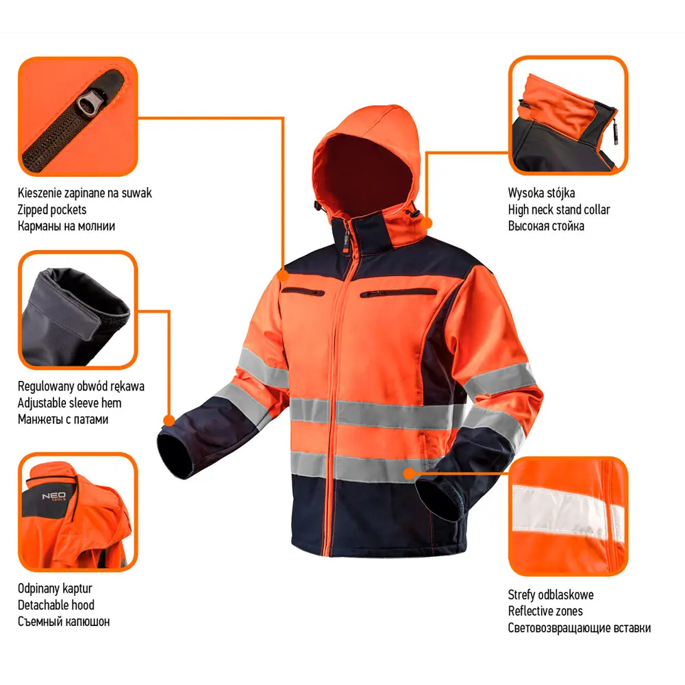 Куртка Neo Softshell, светоотражающая, размер XXXL Neò STLM-2112516 - Вид №1