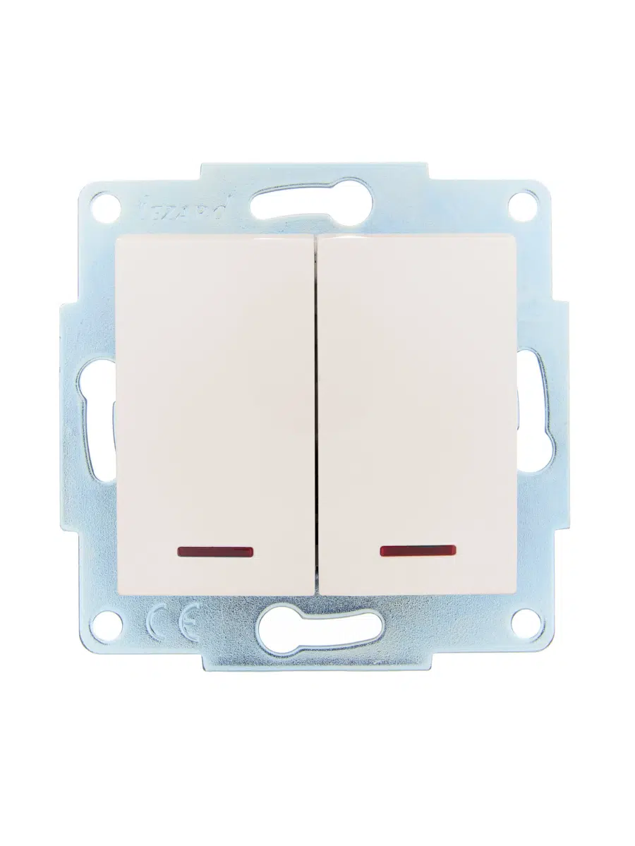 ASTI Выключатель 2-ой с подсветкой крем, механизм LEZARD 7081-0388-112