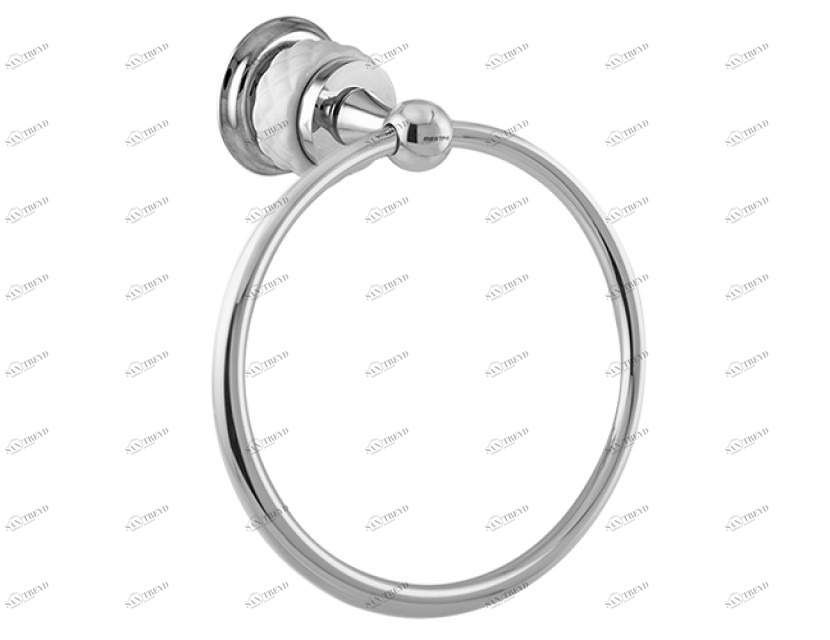 065573.000.01 Кольцо для полотенца 160мм с белым фарфором Золото 24К Mestre 