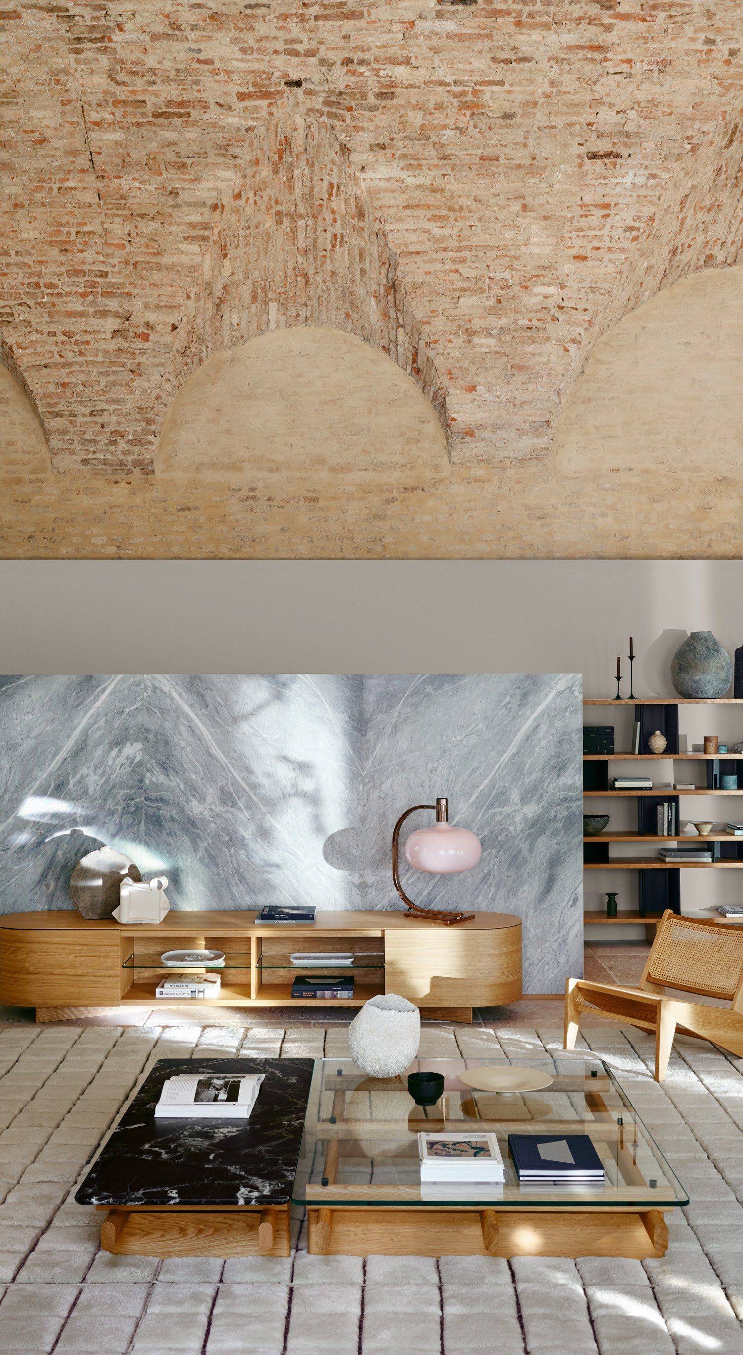 Низкий прямоугольный журнальный столик из дерева и стекла CASSINA Sengu ARCH-00119489 - Вид №11