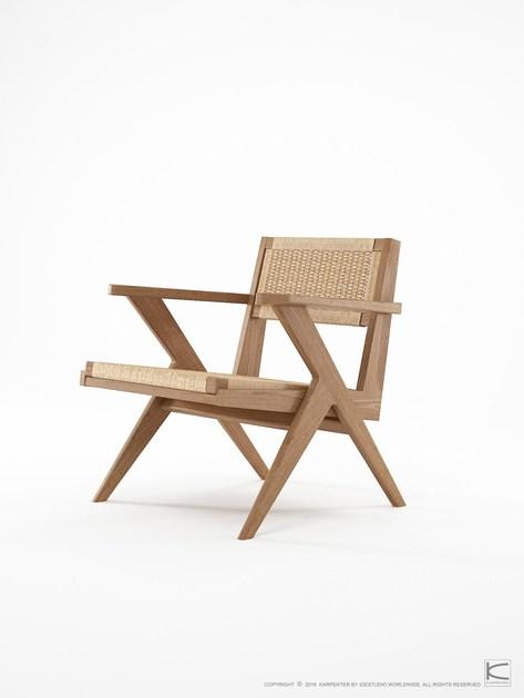 KARPENTER Кресло из веревки и тика с подлокотниками Tribute Tb12-t - Вид №1