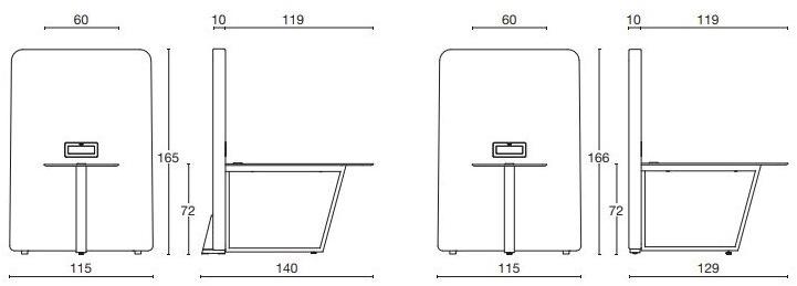 Diemme Офисный стол с разъемом usb и перегородкой Circuit media & privè sun-id-1354602 - Вид №7