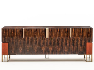 Шкаф из черного дерева с распашными дверями