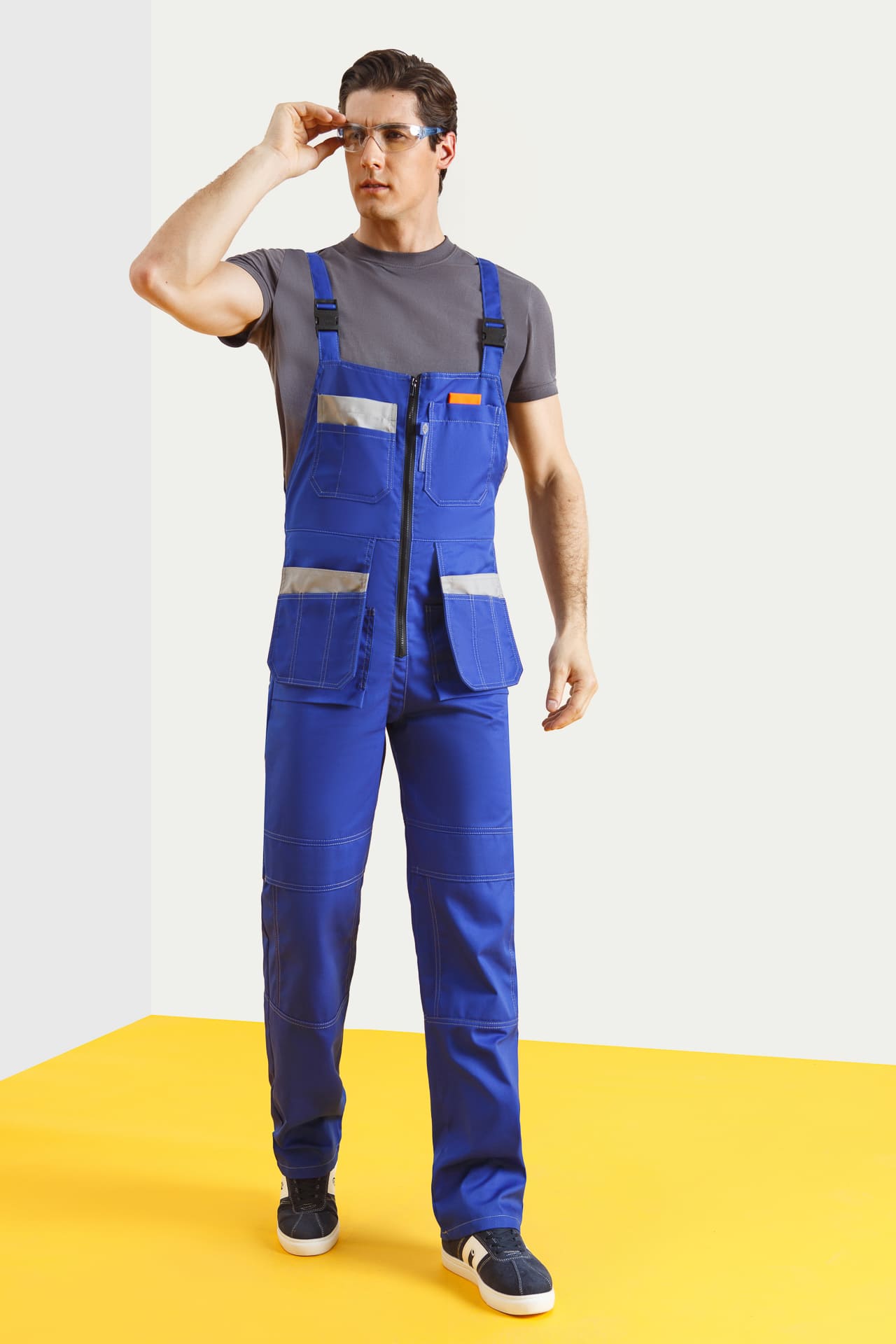 69440 Полукомбинезон "Профессионал-2" василек светло-серый  Летняя спецодежда  размер 44-46/158-164  - Вид №2