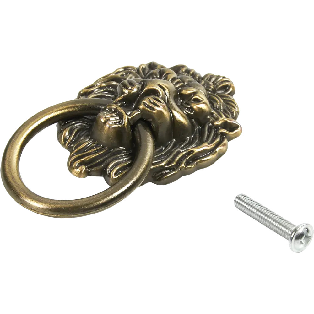 Мебельная ручка-кнопка Lion бронза 50 мм ЛЕВША STLM-2186622 - Вид №3