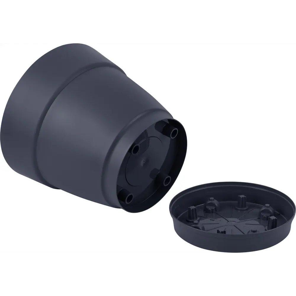 Горшок цветочный Ingreen Villa De Fiori ø36 h33 см v20 л пластик вулканический серый STLM-2033733 - Вид №2